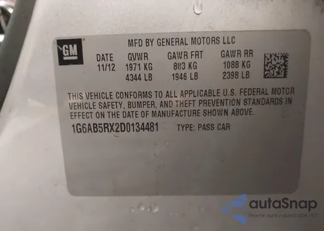 2013 Cadillac Ats Luxury из США, поврежденный, VIN 1G6AB5RX2D0134481